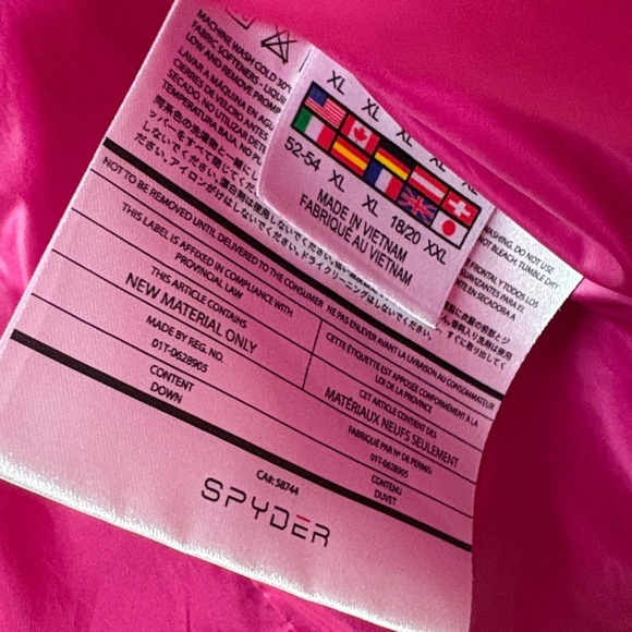 Spyder Puffer Vest Women’s Pink Prymo 500 Down Filled Mock Neck ski outerwear XL - Picture 5 of 11